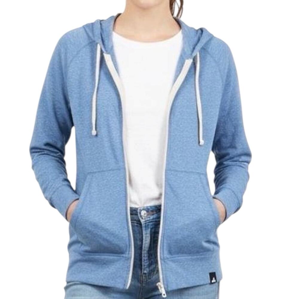 American Giant Women’s Lightweight Heather Blue Full Zip Hoodie Size Small